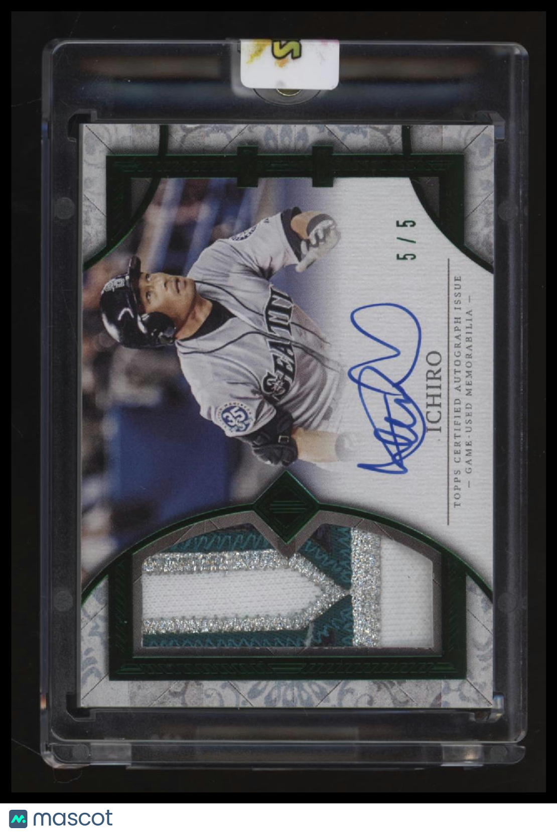 2024 Topps Transcendent Collection Ichiro Autograph Relics Emerald Bookend 5/5