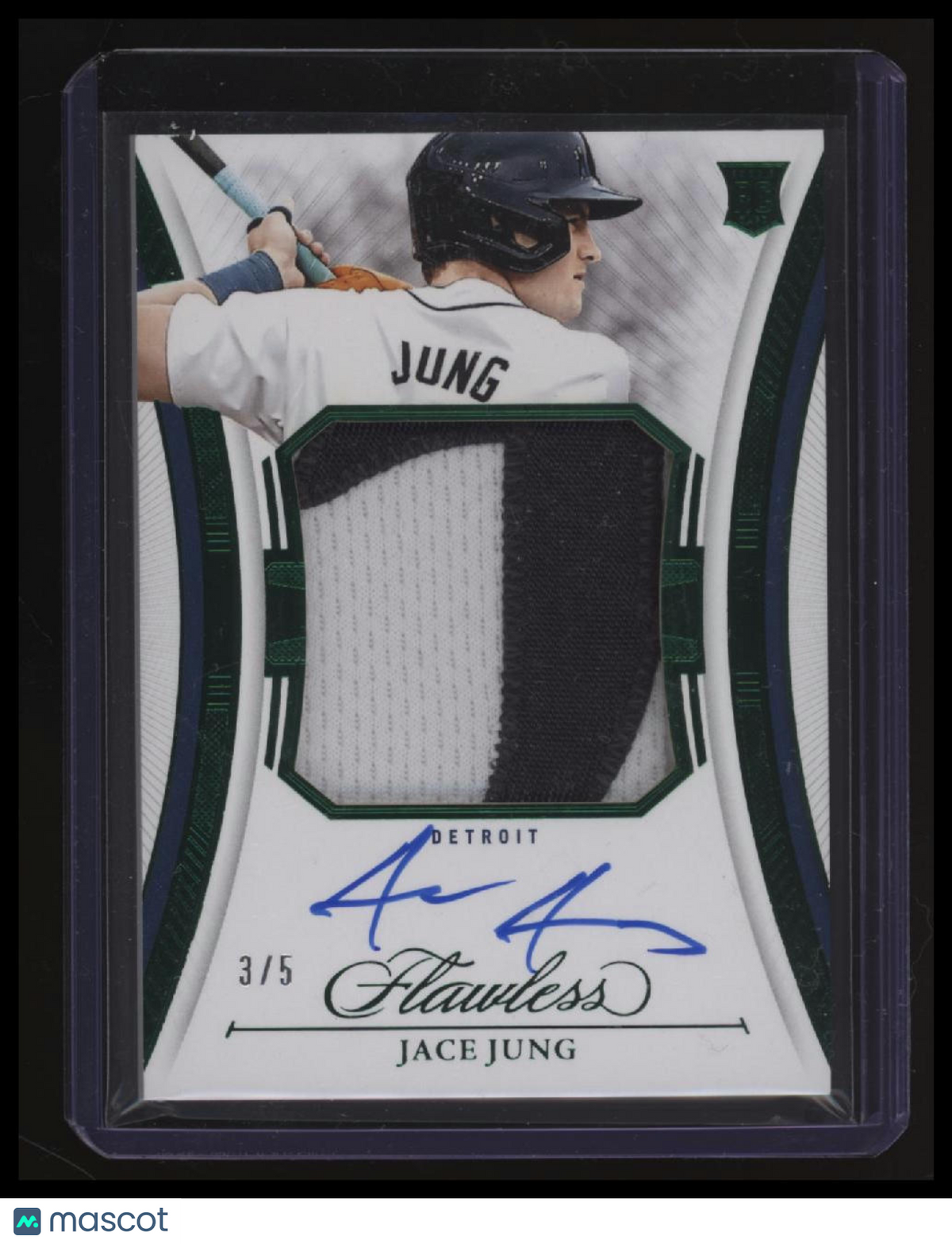 2025 Panini Flawless Jace Jung Flawless Patch Autographs Emerald #/5