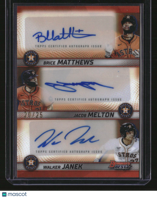 2025 Bowman's Best Melton/Janek/Matthews Triple Auto Orange #/25