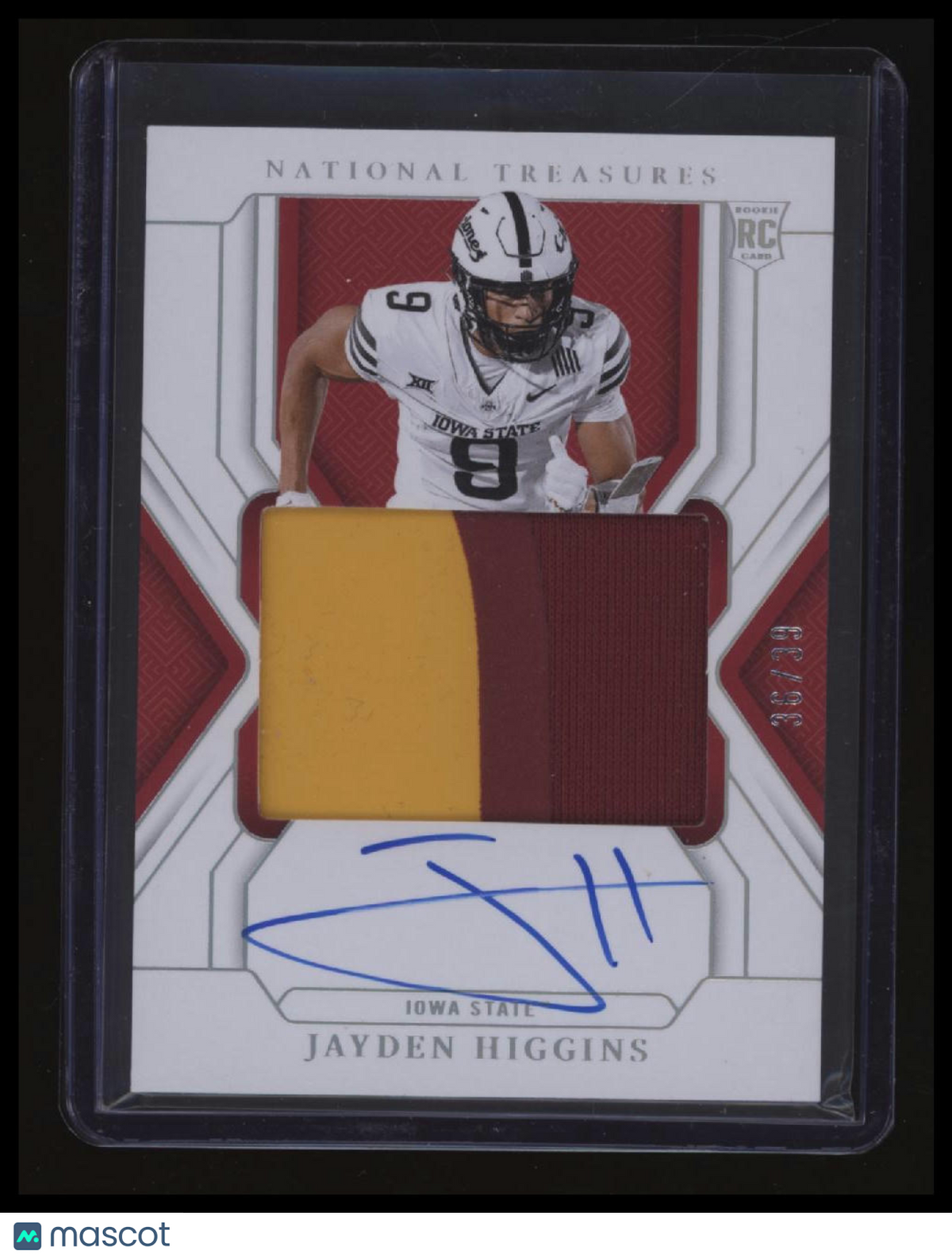 2025 Panini National Treasures Collegiate Jayden Higgins Signatures Silver #/39