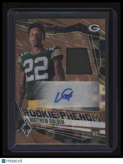 2025 Panini Phoenix Matthew Golden Rookie Phenom Jersey Auto Bronze Pandora /199