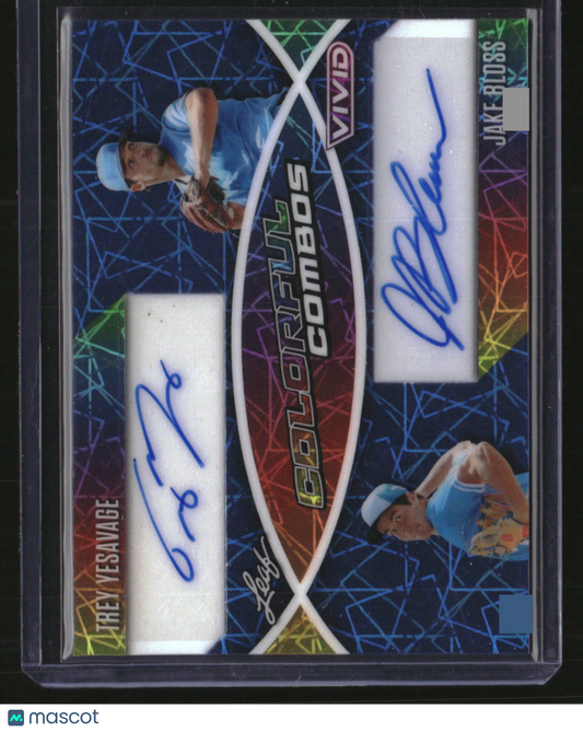 2025 Leaf Vivid Trey Yesavage / Jake Bloss Colorful Combos Laser Blue #/6