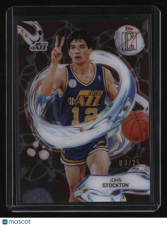 2025-26 Topps Signature Class John Stockton Fluidity Red #/25