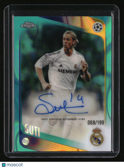 2025-26 Topps Chrome UEFA CC Guti Chrome Legends Auto Aqua Lava #/199