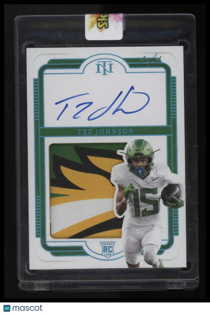 2025 Panini National Treasures Tez Johnson College Silhouettes Sig Team Logo #/1