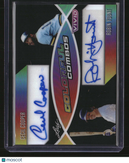 2025 Leaf Vivid Cecil Cooper / Robin Yount Colorful Combos Prismatic Black #/1