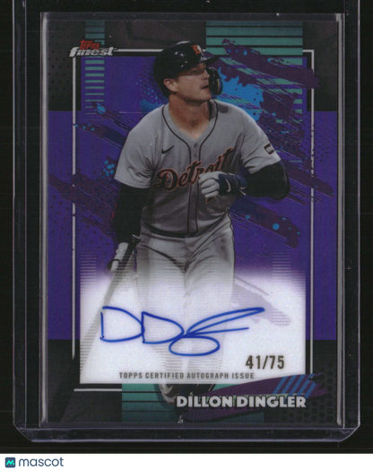 2026 Finest Dillon Dingler Finest Autographs Purple Refractors #/75
