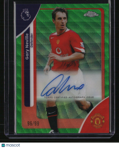 2025-26 Topps Chrome Premier League Gary Neville Auto Green Wave #/99