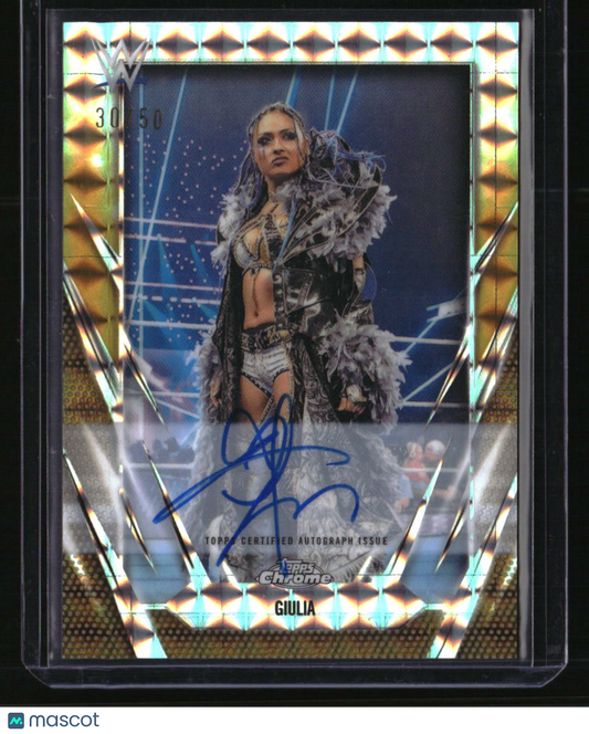2026 Topps Chrome WWE Giulia Base Autographs Gold Geometric Refactor #/50