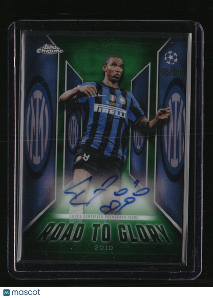 2025-26 Topps Chrome UEFA Club Comp Samuel Eto'o Road to Glory Auto Green #/99