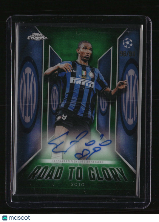 2025-26 Topps Chrome UEFA Club Comp Samuel Eto'o Road to Glory Auto Green #/99