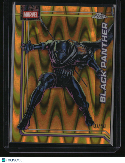 2026 Topps Chrome Marvel Comics Black Panther Gold Wave Refractor