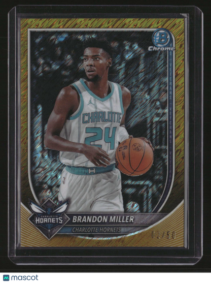 2025-26 Bowman Brandon Miller Chrome Gold Shimmer Refractors #/50
