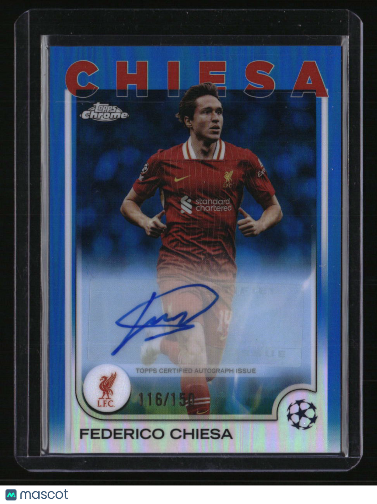 2024-25 Topps Chrome UEFA Club Competitions Federico Chiesa Auto Blue #/150