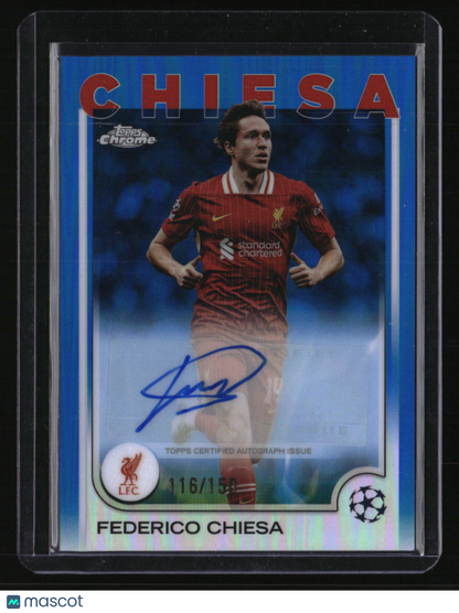 2024-25 Topps Chrome UEFA Club Competitions Federico Chiesa Auto Blue #/150