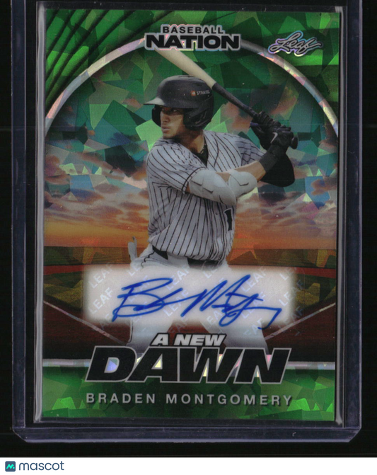 2025 Leaf Baseball Nation Braden Montgomery A New Dawn Autographs Crystal Green