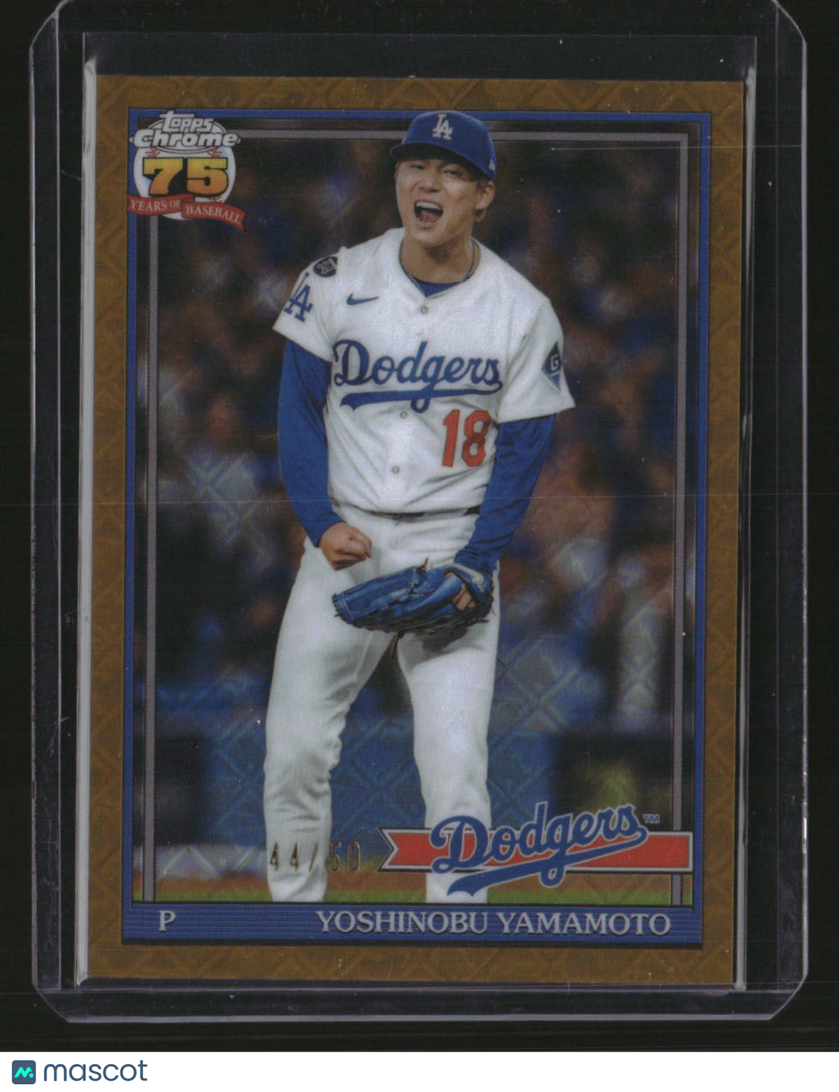 2026 Topps Chrome Logofractor Yoshinobu Yamamoto 35th Anniversary Gold #/50