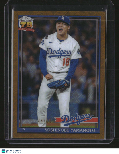 2026 Topps Chrome Logofractor Yoshinobu Yamamoto 35th Anniversary Gold #/50