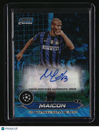 2023-24 Stadium Club Chrome UEFA Champions League Maicon Auto Blue Wave #/75