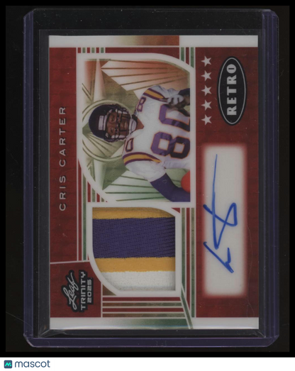 2025 Leaf Trinity - Retro Rookie Auto Memorabilia Metal Cris Carter 1/1