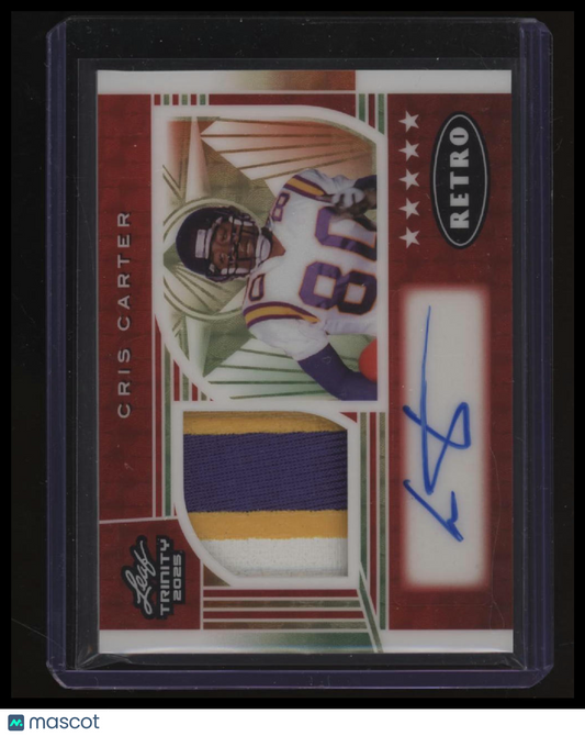 2025 Leaf Trinity - Retro Rookie Auto Memorabilia Metal Cris Carter 1/1
