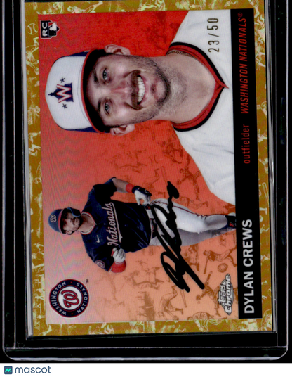 2025 Topps Chrome Platinum Dylan Crews Toile Cream / Gold Refractors #/50