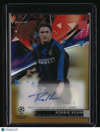 2021-22 Finest UEFA Champions League Robbie Keane Autographs Gold Refractor #/50