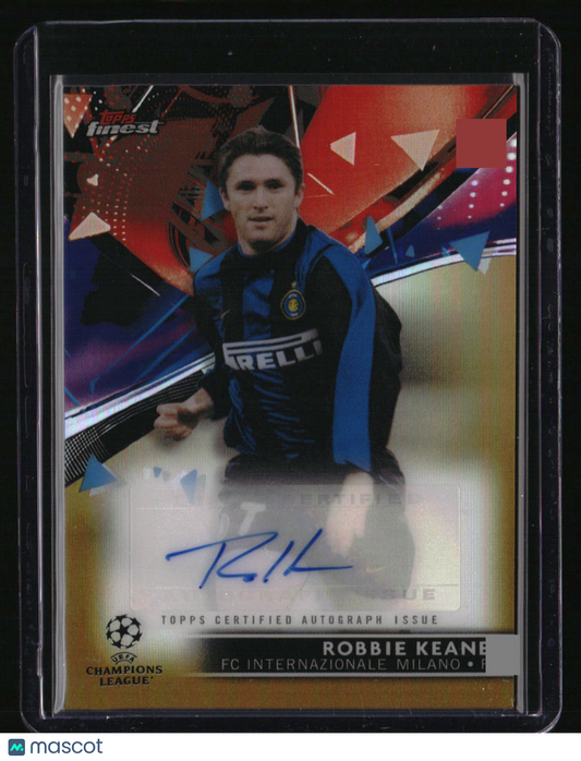 2021-22 Finest UEFA Champions League Robbie Keane Autographs Gold Refractor #/50