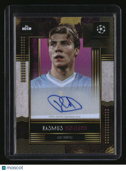 2025-26 Topps Deco UEFA Club Competitions Rasmus Højlund Auto Purple #/50