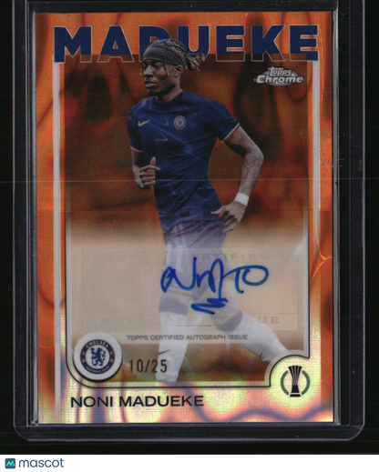 2024-25 Topps Chrome UEFA CC Noni Madueke Auto Orange Lava Refractor #/25