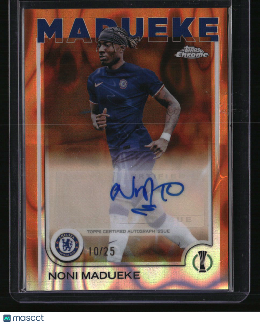 2024-25 Topps Chrome UEFA CC Noni Madueke Auto Orange Lava Refractor #/25