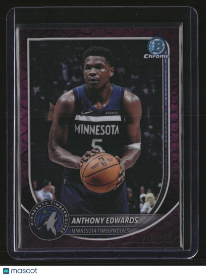 2025-26 Bowman Anthony Edwards Chrome Reptilian Fuchsia Refractors #/199