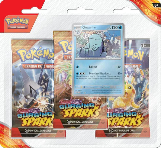 Pokemon: Scarlet & Violet - Surging Sparks 3 Pack Blisters (Quagsire) - CardVault Collections